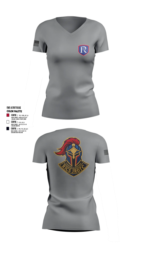 Womens Short Sleeve Vneck Shirt, RICS Raiders, Army, Teamtime, Team time, sublimation, custom sports apparel, team uniforms, spirit wear, spiritwear, sports uniforms, custom shirts, team store, custom team store, fundraiser sports, apparel fundraiser