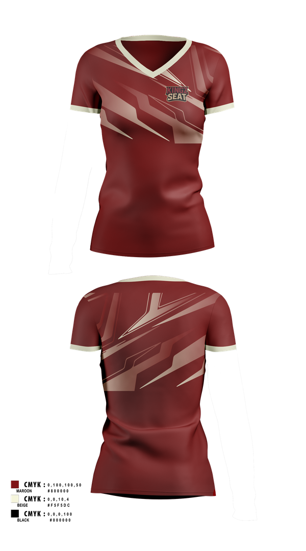 Womens Short Sleeve Vneck Shirt, Kingz seat, E-Sports, Teamtime, Team time, sublimation, custom sports apparel, team uniforms, spirit wear, spiritwear, sports uniforms, custom shirts, team store, custom team store, fundraiser sports, apparel fundraiser