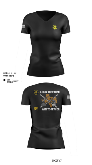 Womens Short Sleeve Vneck Shirt, Texas Officer Candidate Class 69, , Teamtime, Team time, sublimation, custom sports apparel, team uniforms, spirit wear, spiritwear, sports uniforms, custom shirts, team store, custom team store, fundraiser sports, apparel fundraiser
