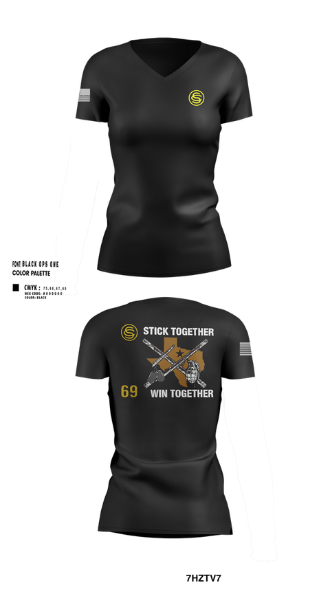 Womens Short Sleeve Vneck Shirt, Texas Officer Candidate Class 69, , Teamtime, Team time, sublimation, custom sports apparel, team uniforms, spirit wear, spiritwear, sports uniforms, custom shirts, team store, custom team store, fundraiser sports, apparel fundraiser