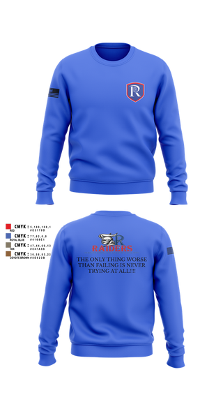 Crew Neck Sweatshirt, RICS Raiders, Army, Teamtime, Team time, sublimation, custom sports apparel, team uniforms, spirit wear, spiritwear, sports uniforms, custom shirts, team store, custom team store, fundraiser sports, apparel fundraiser