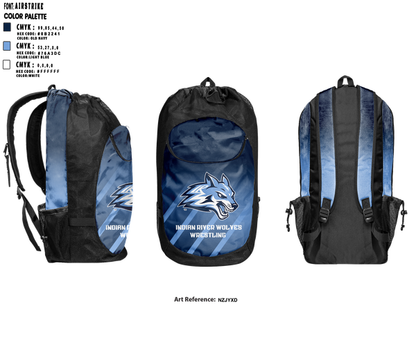 Gear Bag, Indian River Wolves, Wrestling, Teamtime, Team time, sublimation, custom sports apparel, team uniforms, spirit wear, spiritwear, sports uniforms, custom shirts, team store, custom team store, fundraiser sports, apparel fundraiser