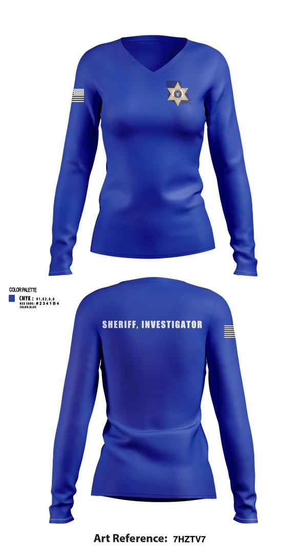 Womens Long Sleeve Vneck Shirt, Acadia Parish Sheriff's Office, Police, Teamtime, Team time, sublimation, custom sports apparel, team uniforms, spirit wear, spiritwear, sports uniforms, custom shirts, team store, custom team store, fundraiser sports, apparel fundraiser