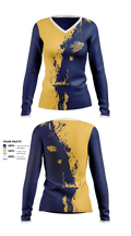Lady wolverines 18978439 Women's Long Sleeve V-neck Shirt - 1