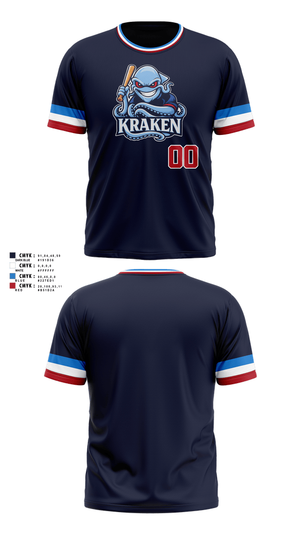 Short Sleeve Performance Shirt, Kraken, Baseball, Teamtime, Team time, sublimation, custom sports apparel, team uniforms, spirit wear, spiritwear, sports uniforms, custom shirts, team store, custom team store, fundraiser sports, apparel fundraiser