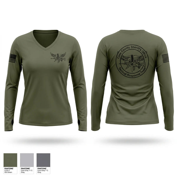 Womens Long Sleeve Vneck Shirt, Tactical Response Team, Police, Teamtime, Team time, sublimation, custom sports apparel, team uniforms, spirit wear, spiritwear, sports uniforms, custom shirts, team store, custom team store, fundraiser sports, apparel fundraiser