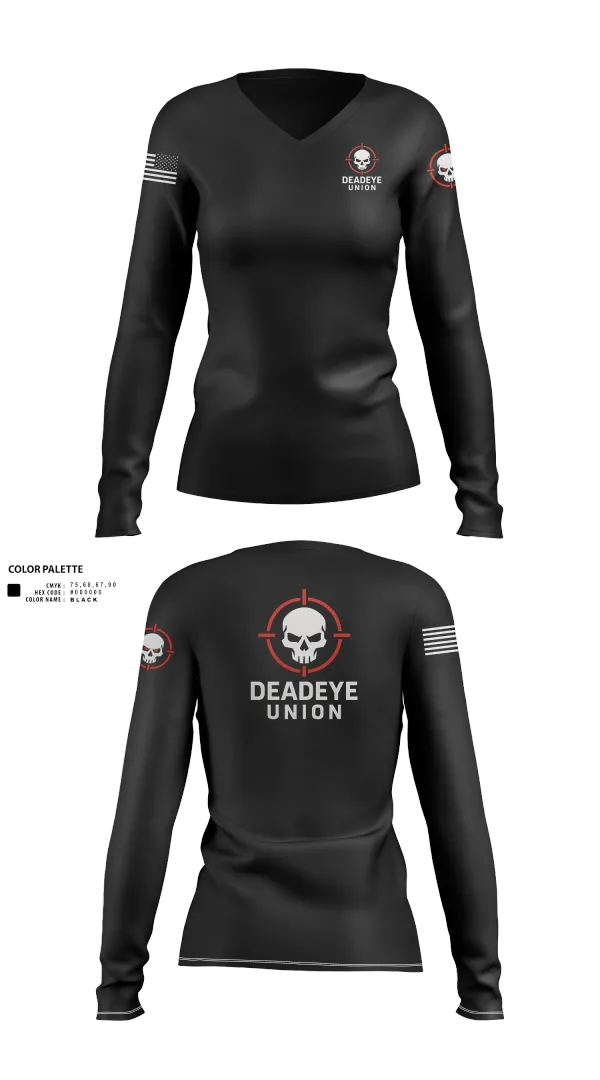 Womens Long Sleeve Vneck Shirt, DEADEYE UNION, , Teamtime, Team time, sublimation, custom sports apparel, team uniforms, spirit wear, spiritwear, sports uniforms, custom shirts, team store, custom team store, fundraiser sports, apparel fundraiser