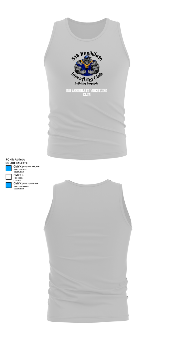 Tank Top, 518 Annihilate Wrestling Club, Wrestling, Teamtime, Team time, sublimation, custom sports apparel, team uniforms, spirit wear, spiritwear, sports uniforms, custom shirts, team store, custom team store, fundraiser sports, apparel fundraiser