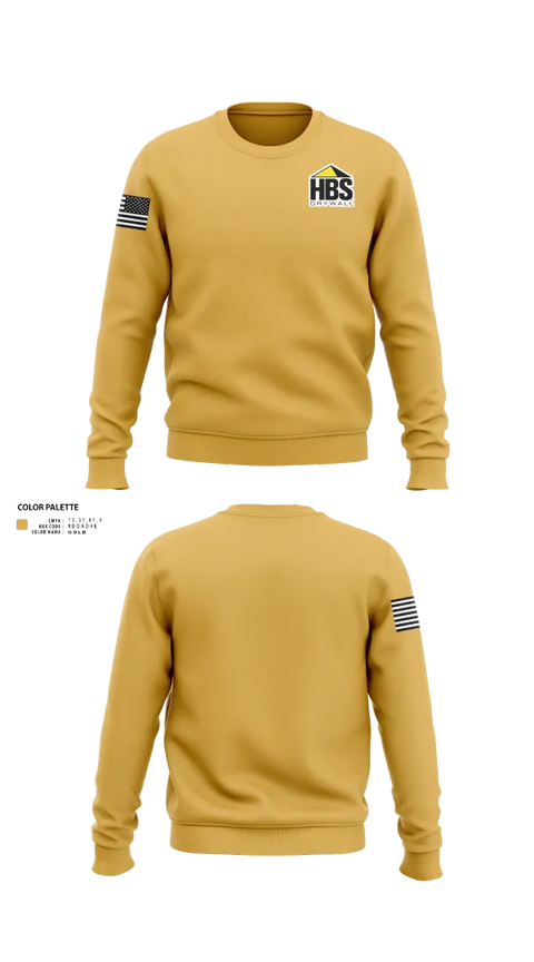 Crew Neck Sweatshirt, HBS Drywall, LLC, , Teamtime, Team time, sublimation, custom sports apparel, team uniforms, spirit wear, spiritwear, sports uniforms, custom shirts, team store, custom team store, fundraiser sports, apparel fundraiser