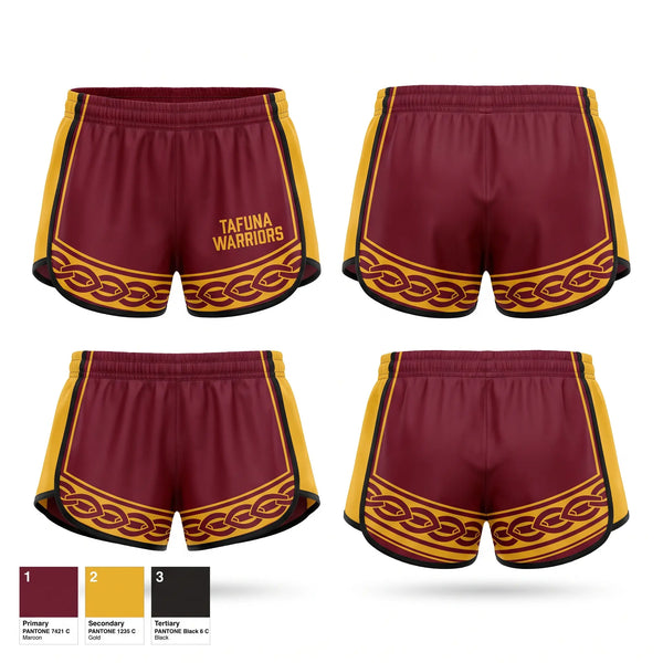 Womens Shorts, TAFUNA WARRIORS, , Teamtime, Team time, sublimation, custom sports apparel, team uniforms, spirit wear, spiritwear, sports uniforms, custom shirts, team store, custom team store, fundraiser sports, apparel fundraiser