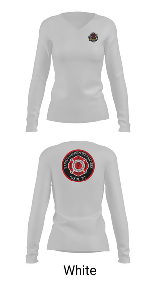 Womens Long Sleeve Vneck Shirt, Bangor fire, Fire Department, Teamtime, Team time, sublimation, custom sports apparel, team uniforms, spirit wear, spiritwear, sports uniforms, custom shirts, team store, custom team store, fundraiser sports, apparel fundraiser