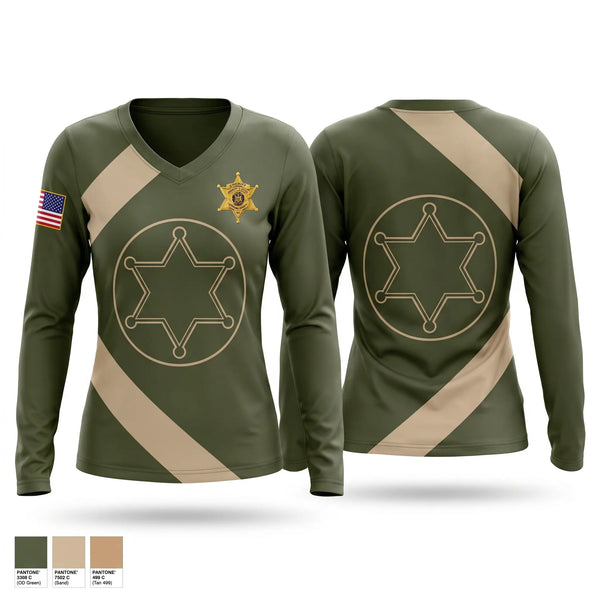 Womens Long Sleeve Vneck Shirt, Chemung County S.S.U., Police, Teamtime, Team time, sublimation, custom sports apparel, team uniforms, spirit wear, spiritwear, sports uniforms, custom shirts, team store, custom team store, fundraiser sports, apparel fundraiser
