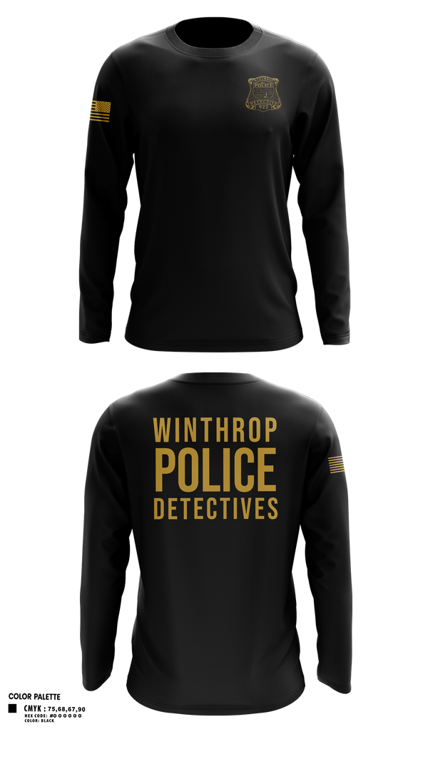 Long Sleeve Performance Shirt, Winthrop Police Detectives, Police, Teamtime, Team time, sublimation, custom sports apparel, team uniforms, spirit wear, spiritwear, sports uniforms, custom shirts, team store, custom team store, fundraiser sports, apparel fundraiser