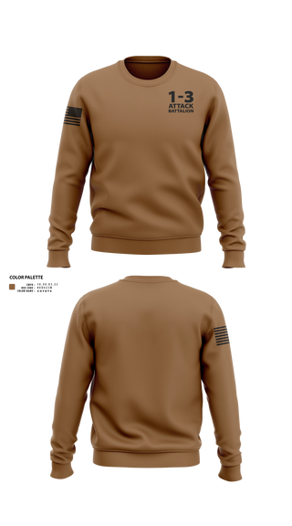 Crew Neck Sweatshirt, 1-3 Attack Battalion, Army, Teamtime, Team time, sublimation, custom sports apparel, team uniforms, spirit wear, spiritwear, sports uniforms, custom shirts, team store, custom team store, fundraiser sports, apparel fundraiser