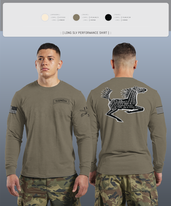 Long Sleeve Performance Shirt, DET 1 HHC 3-116 CAV, Army, Teamtime, Team time, sublimation, custom sports apparel, team uniforms, spirit wear, spiritwear, sports uniforms, custom shirts, team store, custom team store, fundraiser sports, apparel fundraiser