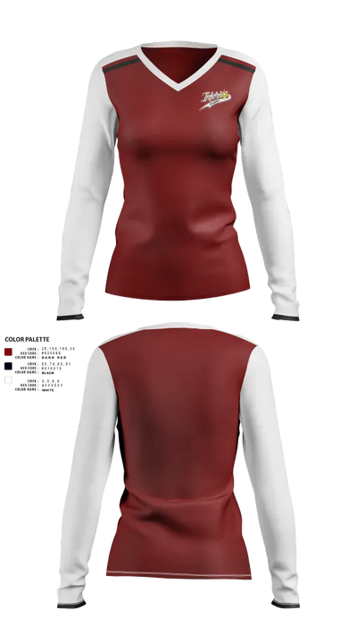 Inferno 59681017 Women's Long Sleeve V-neck Shirt - 1