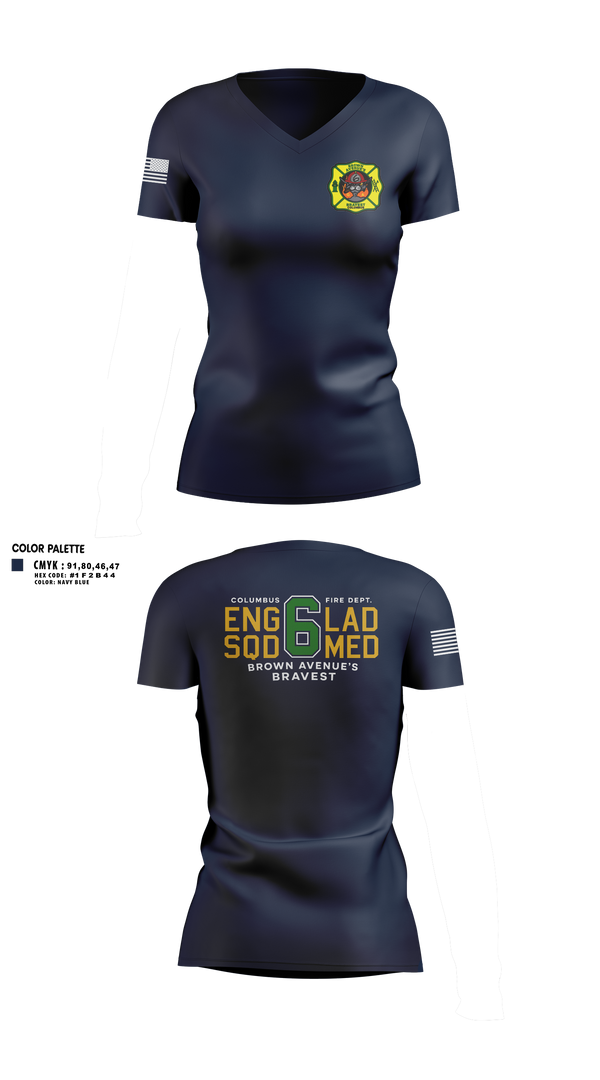 Womens Short Sleeve Vneck Shirt, Station 6, Fire Department, Teamtime, Team time, sublimation, custom sports apparel, team uniforms, spirit wear, spiritwear, sports uniforms, custom shirts, team store, custom team store, fundraiser sports, apparel fundraiser