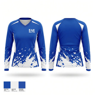 Womens Long Sleeve Vneck Shirt, EAE ELITE, Softball, Teamtime, Team time, sublimation, custom sports apparel, team uniforms, spirit wear, spiritwear, sports uniforms, custom shirts, team store, custom team store, fundraiser sports, apparel fundraiser
