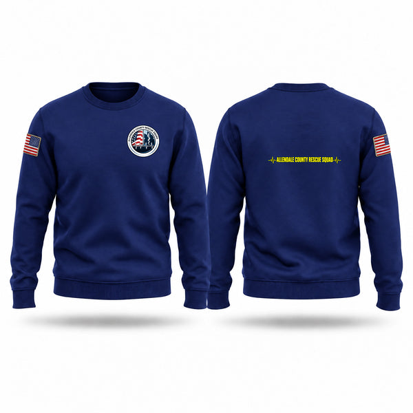 Crew Neck Sweatshirt, Allendale County Rescue Squad, EMS/EMT, Teamtime, Team time, sublimation, custom sports apparel, team uniforms, spirit wear, spiritwear, sports uniforms, custom shirts, team store, custom team store, fundraiser sports, apparel fundraiser