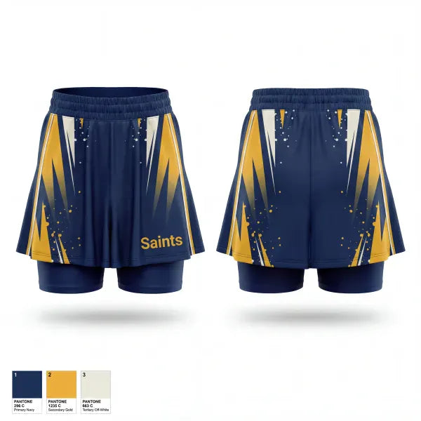 Skort, Saints, Women's Lacrosse, Teamtime, Team time, sublimation, custom sports apparel, team uniforms, spirit wear, spiritwear, sports uniforms, custom shirts, team store, custom team store, fundraiser sports, apparel fundraiser