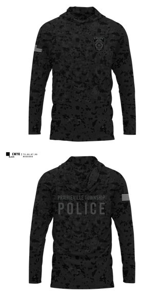 Long Sleeve Hooded Sun Shirt, Prairieville Township police, Police, Teamtime, Team time, sublimation, custom sports apparel, team uniforms, spirit wear, spiritwear, sports uniforms, custom shirts, team store, custom team store, fundraiser sports, apparel fundraiser