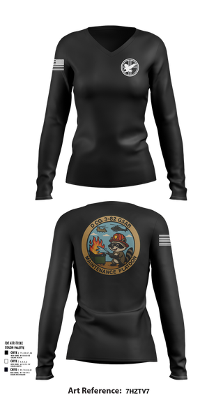 Womens Long Sleeve Vneck Shirt, D Co 3-82 GSAB Maintenance Platoon, , Teamtime, Team time, sublimation, custom sports apparel, team uniforms, spirit wear, spiritwear, sports uniforms, custom shirts, team store, custom team store, fundraiser sports, apparel fundraiser