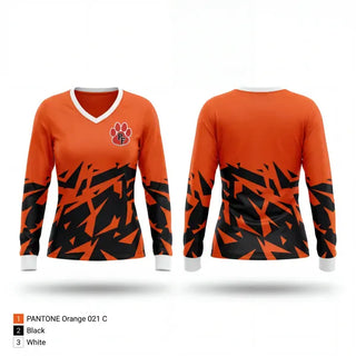 Womens Long Sleeve Vneck Shirt, Lady Tigers, Softball, Teamtime, Team time, sublimation, custom sports apparel, team uniforms, spirit wear, spiritwear, sports uniforms, custom shirts, team store, custom team store, fundraiser sports, apparel fundraiser