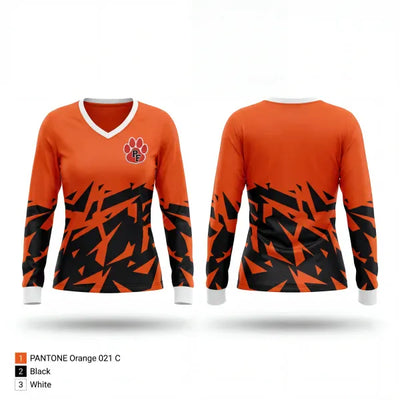 Lady Tigers 92649642 Women's Long Sleeve V-neck Shirt - 1