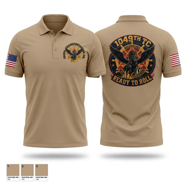 Short Sleeve Performance Polo, 1049th Transportation Company, Army, Teamtime, Team time, sublimation, custom sports apparel, team uniforms, spirit wear, spiritwear, sports uniforms, custom shirts, team store, custom team store, fundraiser sports, apparel fundraiser