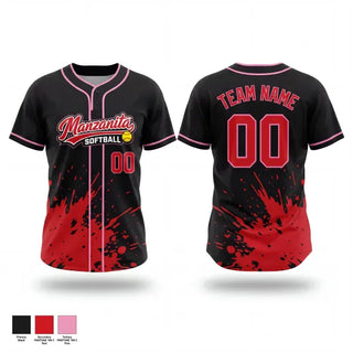 Two Button Softball Jersey, Manzanita Softball, Softball, Teamtime, Team time, sublimation, custom sports apparel, team uniforms, spirit wear, spiritwear, sports uniforms, custom shirts, team store, custom team store, fundraiser sports, apparel fundraiser