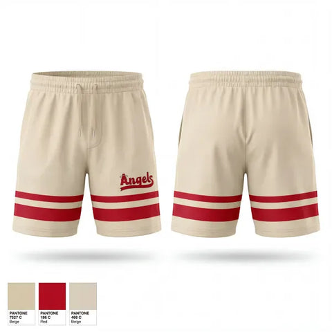 Athletic Shorts With Pockets, Angels, Baseball, Teamtime, Team time, sublimation, custom sports apparel, team uniforms, spirit wear, spiritwear, sports uniforms, custom shirts, team store, custom team store, fundraiser sports, apparel fundraiser