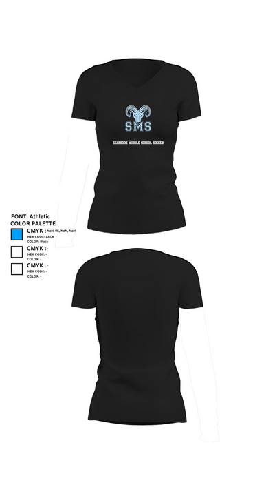 Seabrook Middle School Soccer 93548407 Women's Short Sleeve V-neck Shirt - 37