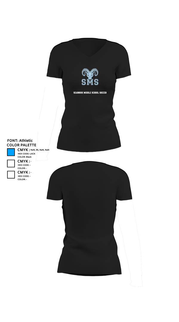 Womens Short Sleeve Vneck Shirt, Seabrook Middle School Soccer, Women's Soccer, Teamtime, Team time, sublimation, custom sports apparel, team uniforms, spirit wear, spiritwear, sports uniforms, custom shirts, team store, custom team store, fundraiser sports, apparel fundraiser