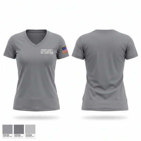 Womens Short Sleeve Vneck Shirt, Graham County Detention, Police, Teamtime, Team time, sublimation, custom sports apparel, team uniforms, spirit wear, spiritwear, sports uniforms, custom shirts, team store, custom team store, fundraiser sports, apparel fundraiser