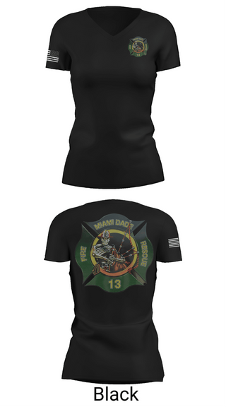 Womens Short Sleeve Vneck Shirt, Miami Dade Fire Rescue, Fire Department, Teamtime, Team time, sublimation, custom sports apparel, team uniforms, spirit wear, spiritwear, sports uniforms, custom shirts, team store, custom team store, fundraiser sports, apparel fundraiser