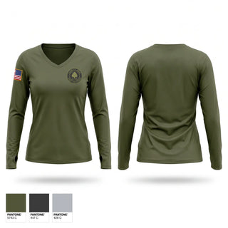 Womens Long Sleeve Vneck Shirt, ACSO, Police, Teamtime, Team time, sublimation, custom sports apparel, team uniforms, spirit wear, spiritwear, sports uniforms, custom shirts, team store, custom team store, fundraiser sports, apparel fundraiser