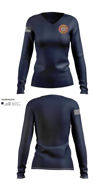 Cherrydale Volunteer Fire Department 44534080 Women's Long Sleeve V-neck Shirt - 22