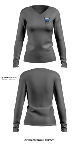Womens Long Sleeve Vneck Shirt, Rocky Mount Police Department, Police, Teamtime, Team time, sublimation, custom sports apparel, team uniforms, spirit wear, spiritwear, sports uniforms, custom shirts, team store, custom team store, fundraiser sports, apparel fundraiser
