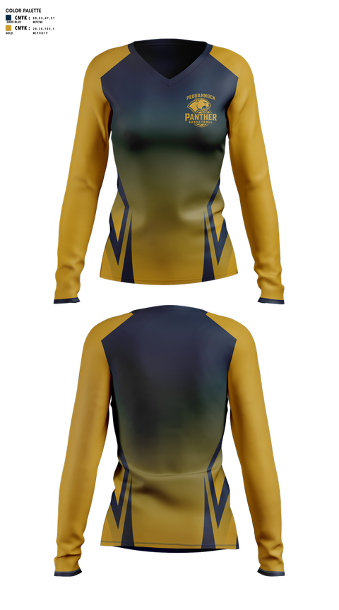 Womens Long Sleeve Vneck Shirt, Pequannock Panthers, Women's Basketball, Teamtime, Team time, sublimation, custom sports apparel, team uniforms, spirit wear, spiritwear, sports uniforms, custom shirts, team store, custom team store, fundraiser sports, apparel fundraiser