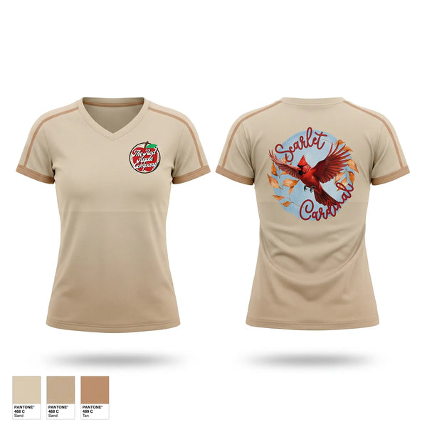 Womens Short Sleeve Vneck Shirt, The Red Apple Company, Men's Soccer, Teamtime, Team time, sublimation, custom sports apparel, team uniforms, spirit wear, spiritwear, sports uniforms, custom shirts, team store, custom team store, fundraiser sports, apparel fundraiser