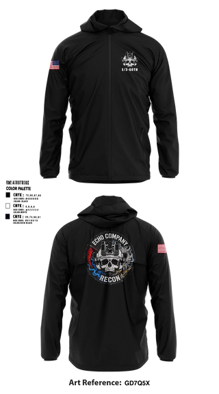 Windbreaker, ECHO COMPANY, 3-60TH IN, Army, Teamtime, Team time, sublimation, custom sports apparel, team uniforms, spirit wear, spiritwear, sports uniforms, custom shirts, team store, custom team store, fundraiser sports, apparel fundraiser