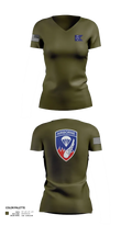 187 infantry 29160821 Women's Short Sleeve V-neck Shirt - 21