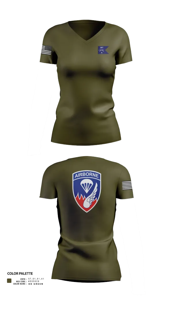 Womens Short Sleeve Vneck Shirt, 187 infantry, , Teamtime, Team time, sublimation, custom sports apparel, team uniforms, spirit wear, spiritwear, sports uniforms, custom shirts, team store, custom team store, fundraiser sports, apparel fundraiser