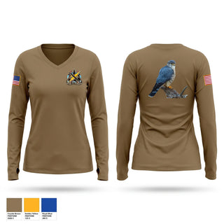 Womens Long Sleeve Vneck Shirt, Bravo company, Army, Teamtime, Team time, sublimation, custom sports apparel, team uniforms, spirit wear, spiritwear, sports uniforms, custom shirts, team store, custom team store, fundraiser sports, apparel fundraiser