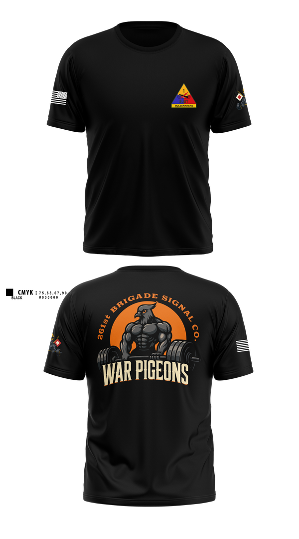 Short Sleeve Performance Shirt, 261st War Pigeons, Army, Teamtime, Team time, sublimation, custom sports apparel, team uniforms, spirit wear, spiritwear, sports uniforms, custom shirts, team store, custom team store, fundraiser sports, apparel fundraiser