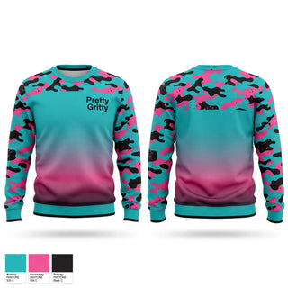 Crew Neck Sweatshirt, Pretty Gritty, Softball, Teamtime, Team time, sublimation, custom sports apparel, team uniforms, spirit wear, spiritwear, sports uniforms, custom shirts, team store, custom team store, fundraiser sports, apparel fundraiser