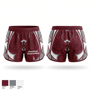 Womens Shorts, Boardman Cheerleading, Cheer, Teamtime, Team time, sublimation, custom sports apparel, team uniforms, spirit wear, spiritwear, sports uniforms, custom shirts, team store, custom team store, fundraiser sports, apparel fundraiser