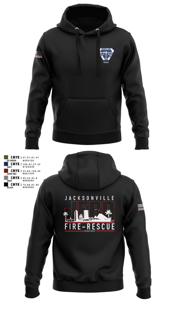 Hoodie, JFRD Critical Care Team, Fire Department, Teamtime, Team time, sublimation, custom sports apparel, team uniforms, spirit wear, spiritwear, sports uniforms, custom shirts, team store, custom team store, fundraiser sports, apparel fundraiser