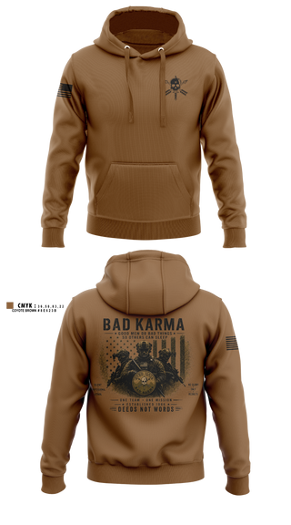 Hoodie, Bad Karma, Army, Teamtime, Team time, sublimation, custom sports apparel, team uniforms, spirit wear, spiritwear, sports uniforms, custom shirts, team store, custom team store, fundraiser sports, apparel fundraiser