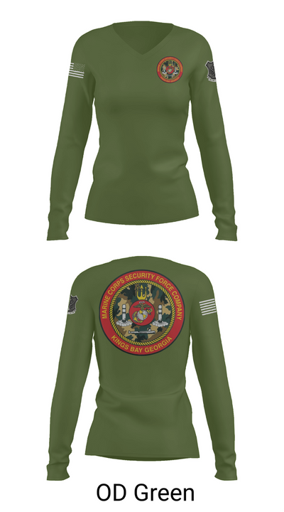 Marine Corps Security Forces Battalion 39264653 Women's Long Sleeve V-neck Shirt - 54
